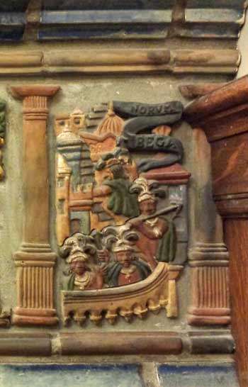 Elaborate architecture, Native Americans in elaborate costumes