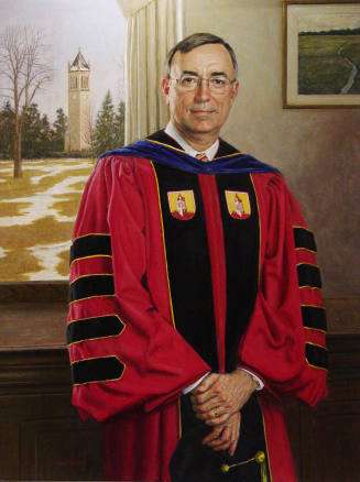 Portrait of Geoffroy, with view of campanile from window